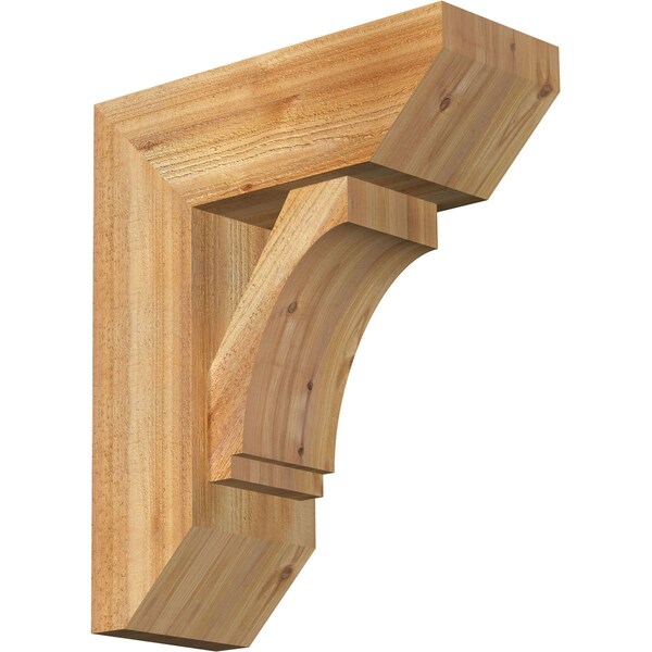 Ekena Millwork Imperial Slat Rough Sawn Bracket w/ Offset Brace, Western Red Cedar, 8"W x 20"D x 24"H BKT0806X20X24IMP06RWR - main